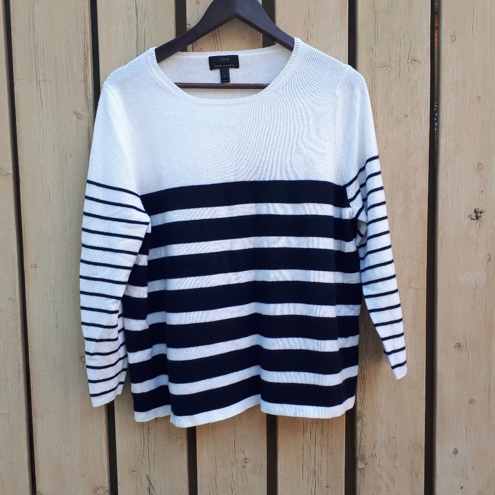 J Crew Striped Cashmere Sweater